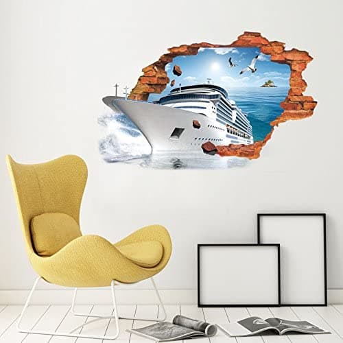 Realistic 3d Wall Decals 7 3d wall sticker of a mega yact