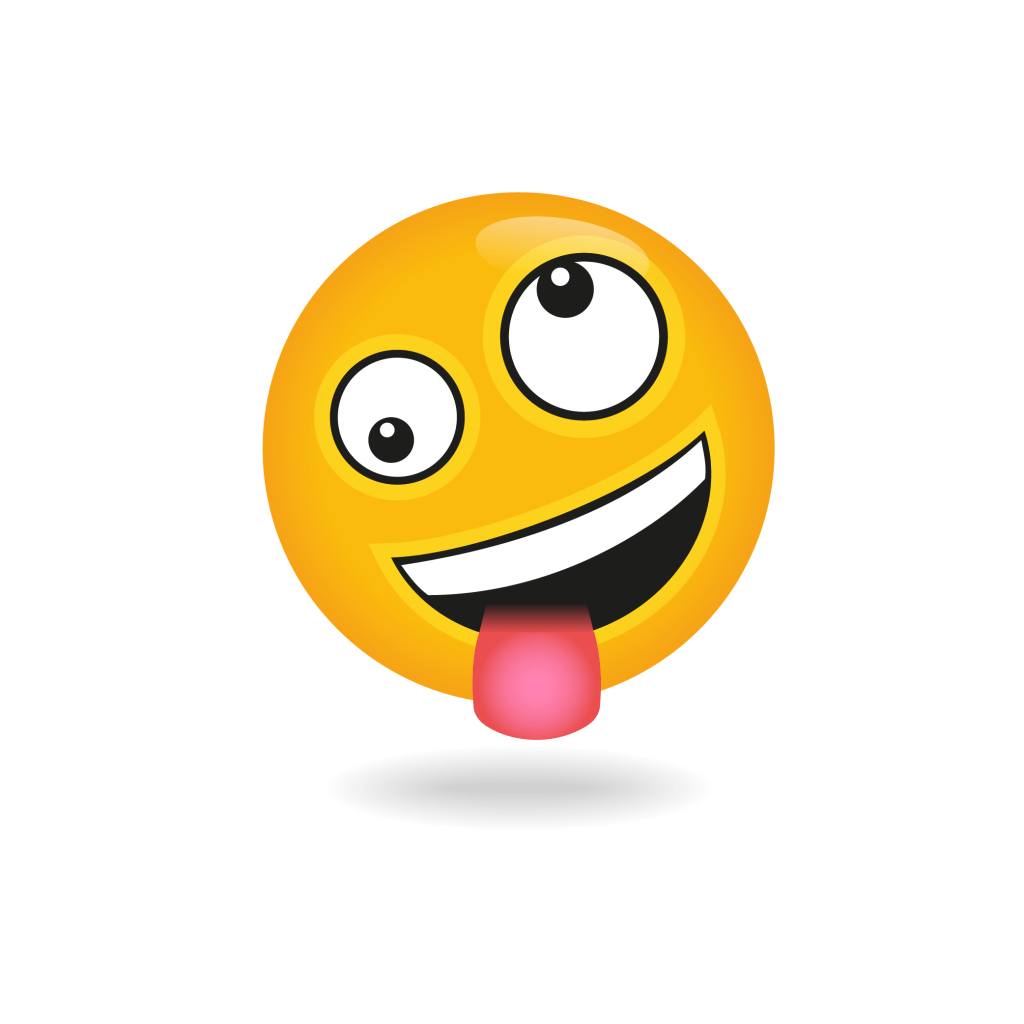Emoji with his tongue hanging and crazy eyes