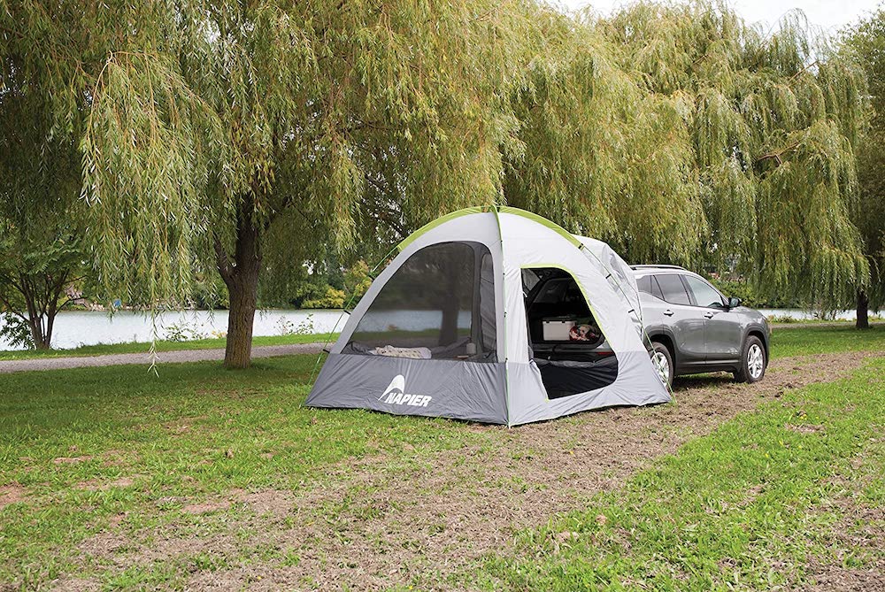 The SUV Tent 15 camping with an SUV tent