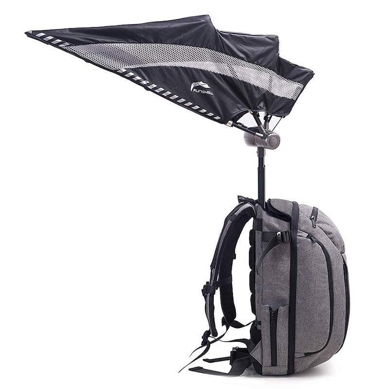 the backpack with a retractable umbrella